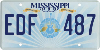 MS license plate EDF487