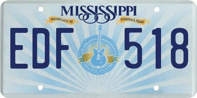 MS license plate EDF518