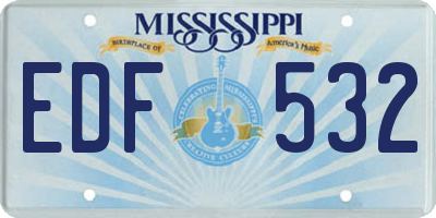 MS license plate EDF532