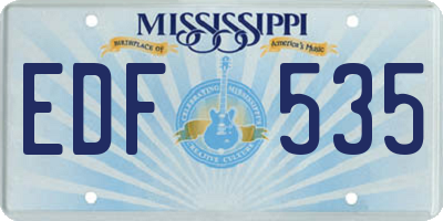 MS license plate EDF535