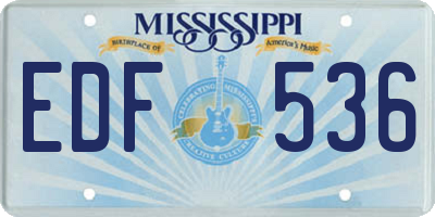 MS license plate EDF536