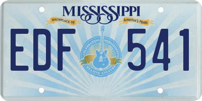 MS license plate EDF541