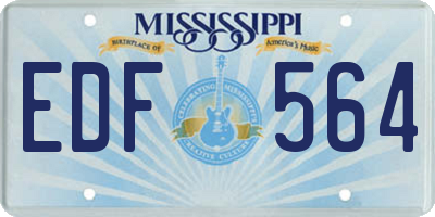 MS license plate EDF564