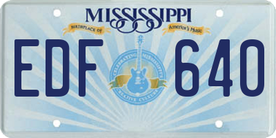 MS license plate EDF640