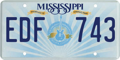 MS license plate EDF743