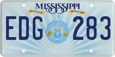 MS license plate EDG283
