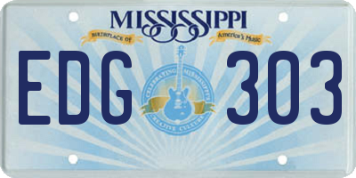 MS license plate EDG303