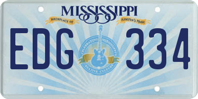 MS license plate EDG334