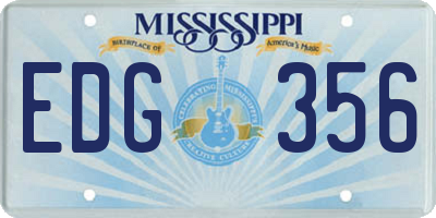 MS license plate EDG356