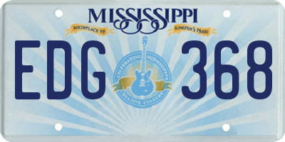 MS license plate EDG368
