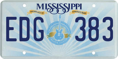 MS license plate EDG383