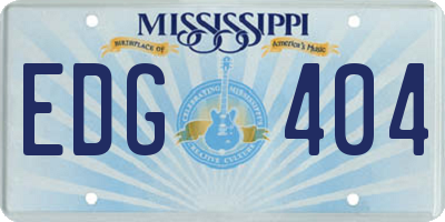 MS license plate EDG404