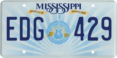 MS license plate EDG429