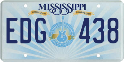 MS license plate EDG438