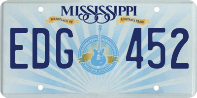 MS license plate EDG452