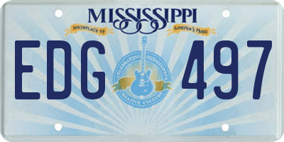 MS license plate EDG497