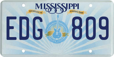 MS license plate EDG809