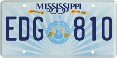 MS license plate EDG810