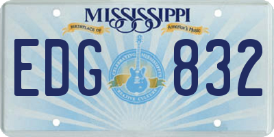 MS license plate EDG832