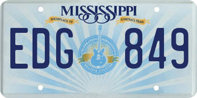 MS license plate EDG849