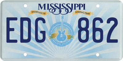 MS license plate EDG862