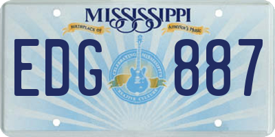 MS license plate EDG887