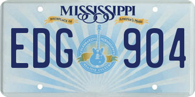 MS license plate EDG904