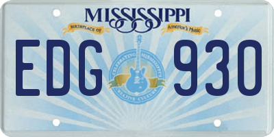 MS license plate EDG930