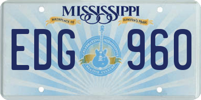 MS license plate EDG960