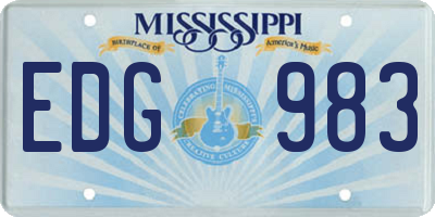 MS license plate EDG983
