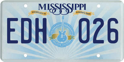 MS license plate EDH026