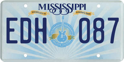 MS license plate EDH087