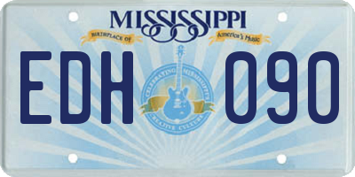 MS license plate EDH090