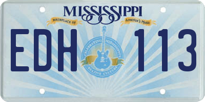 MS license plate EDH113