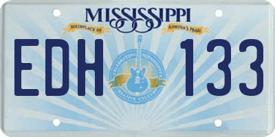 MS license plate EDH133