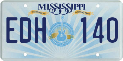 MS license plate EDH140