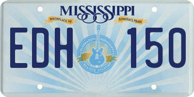 MS license plate EDH150