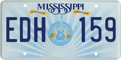MS license plate EDH159