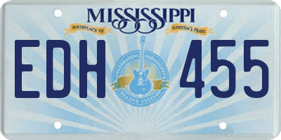 MS license plate EDH455