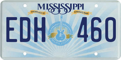 MS license plate EDH460