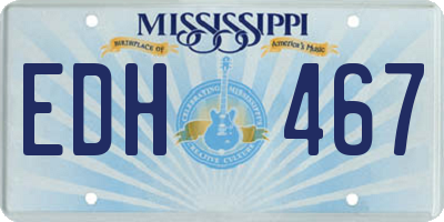 MS license plate EDH467