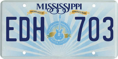MS license plate EDH703