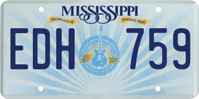 MS license plate EDH759
