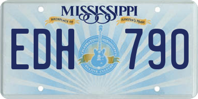 MS license plate EDH790