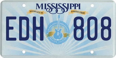 MS license plate EDH808