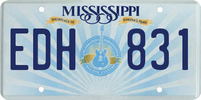 MS license plate EDH831