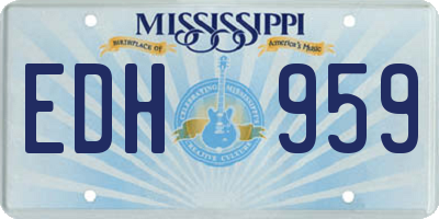 MS license plate EDH959