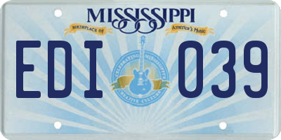 MS license plate EDI039