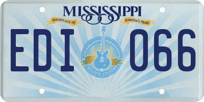 MS license plate EDI066