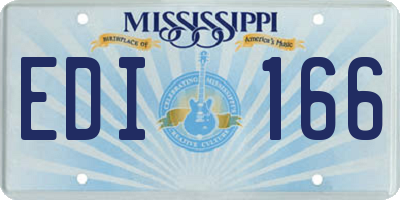 MS license plate EDI166
